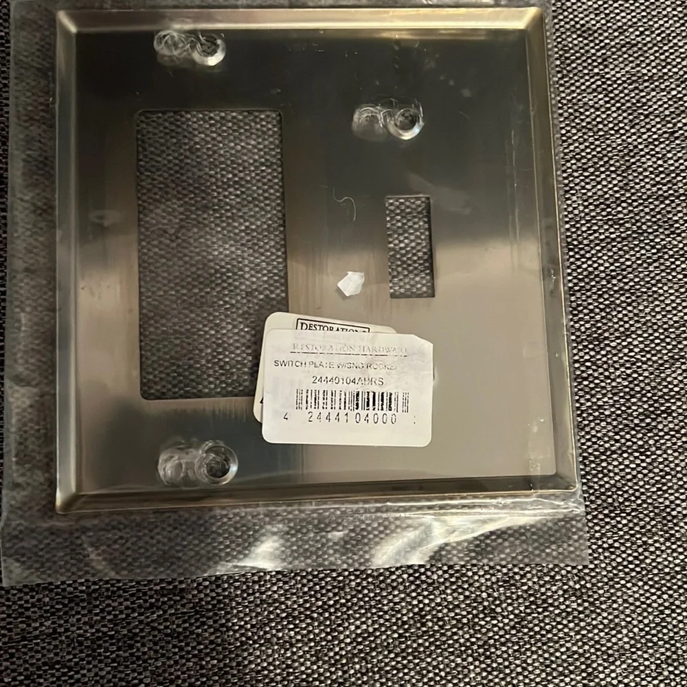 Restoration Hardware Muted Gold Brass Switch Faceplate NWT.